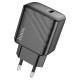 Hoco CS22A (Type C Out Put) (No Cable) Single Port 30 Watt Charging Adapter 